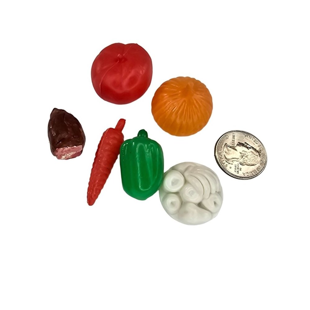Vintage Fruit Vegetables Ham Dollhouse Miniature